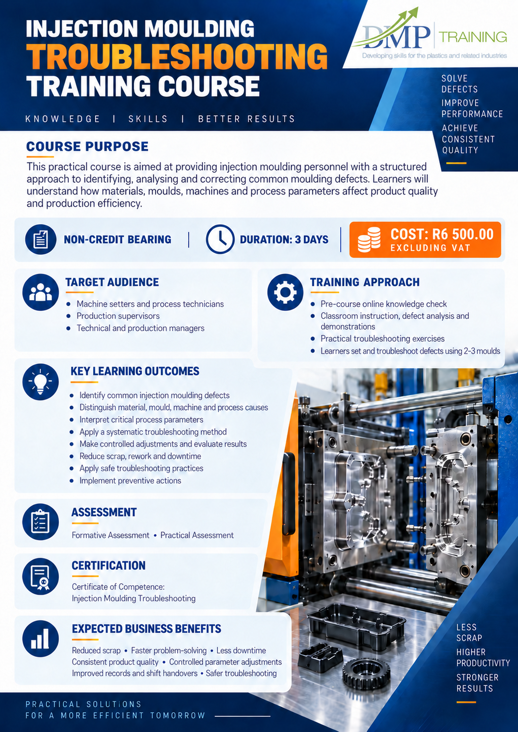 DMP Injection Moulding Troubleshooting training course